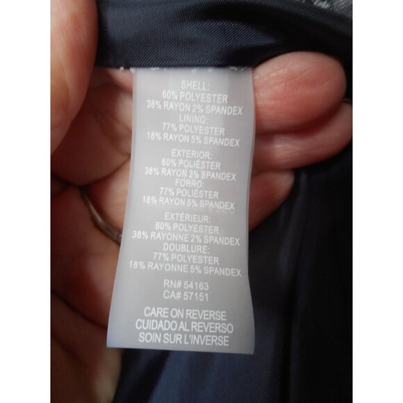 Tommy Hilfiger Womens Blue White Plaid Blazer Elbow Patches Lined Size 14 NWOT - Picture 9 of 9